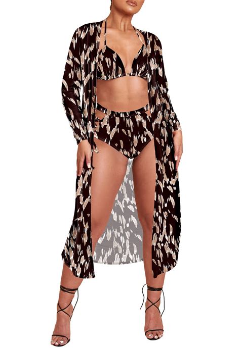 Viottiset Women S Piece Swimsuit Cover Up High Waist Halter Cut Out Bikini Bathing Suit Khaki