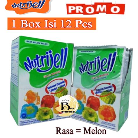 Nutrijell Agar Jelly Instan Gr Rasa Melon Kemasan Box Isi Sachet