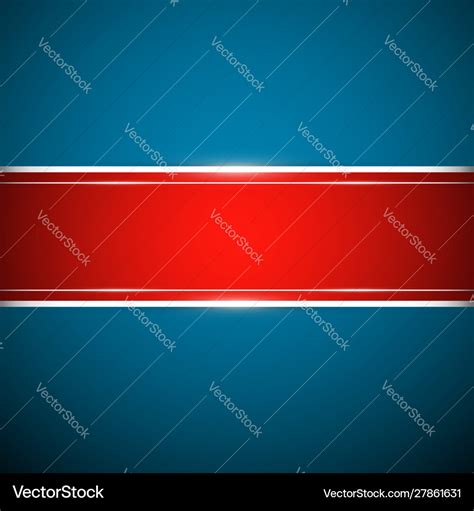 Blue Background With Red Banner Royalty Free Vector Image