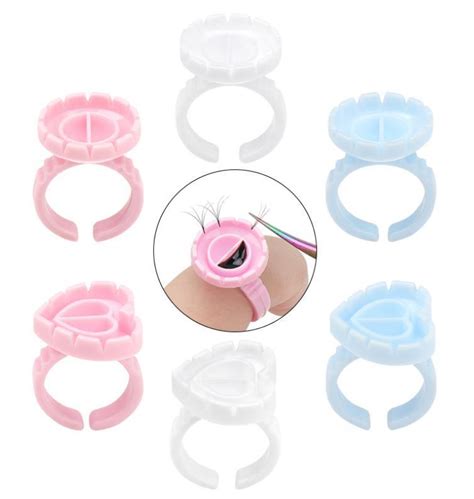 Disposable Eyelash Blooming Heart Shaped Glue Ring Cup Eyelash