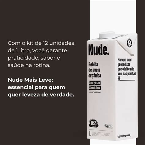 Bebida Vegetal De Aveia Nude Original 1L Kit 12 Unidades 12L