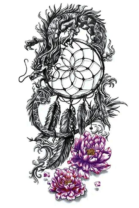 Dragon Dreamcatcher Quick Temporary Tattoos