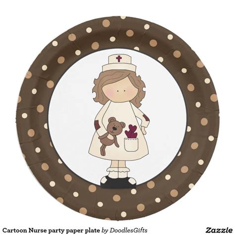 Cartoon Nurse Party Paper Plate Paper Plates Party Party Paper