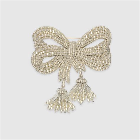 Resin Pearl Bow Brooch Gucci For Women I