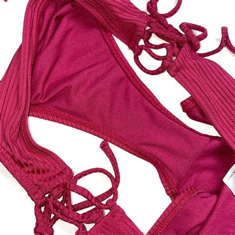 Hula Honey Ribbed Two Piece Swimsuit Bikini M Xl Gem