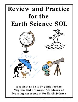 Virginia Earth Science Sol Review Fill Online Printable Fillable