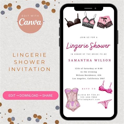 Lingerie Shower Invitation Etsy