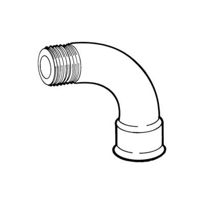 Short Turn Equal Bend 90° - 2" BSP M x F Galvanised - 8455