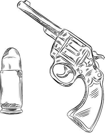 Disegni Di Pistole - Disegni Di Dettaglio Di Proiettile Di Pistola E - Immagini vettoriali ...