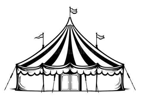 Circus Tent Hand Drawn Sketch Stock Vector Illustration Of