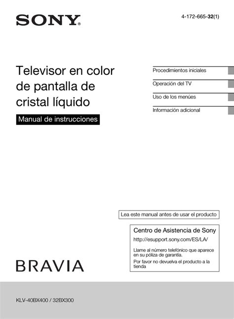 Sony Bravia KLV 40BX400 Manual De Usuario Manualzz