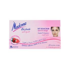 MADONNA BANDE CIRE VISAGE FRAISE 20 BANDES 4 GR