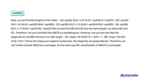 Solved Quadrilateral Abcd Has Vertices At A B C And