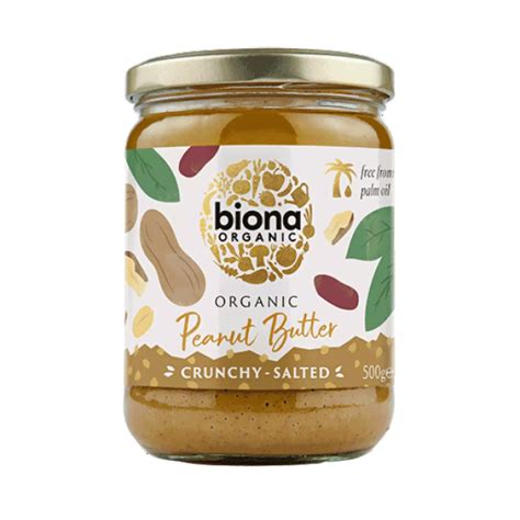 Biona Organic Salted Peanut Butter Crunchy [500g] - Honest Eats
