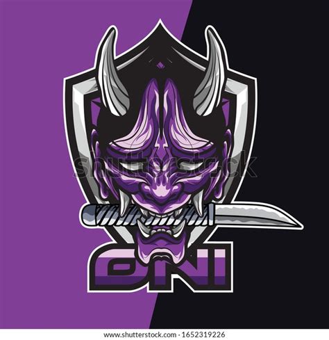 Purple Oni Japan Mask E Sport Stock Vector Royalty Free 1652319226