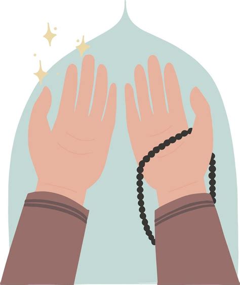 New Ramadan Kareem Ied Fitr Moslem Prayer Hand Drawn With Tasbih Dua