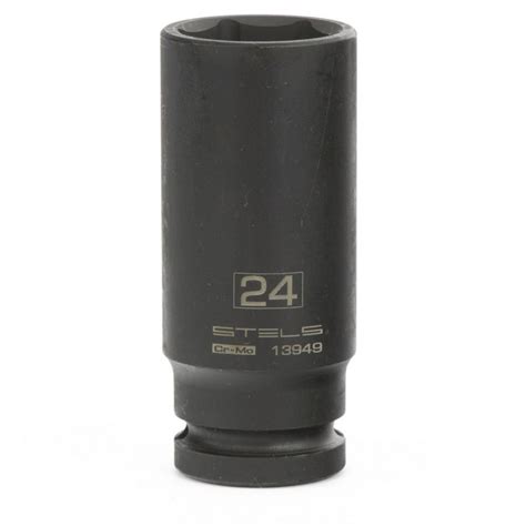Головка ударная удлиненная шестигранная, 24 мм, 1/2", CrMo STELS 13949 ...