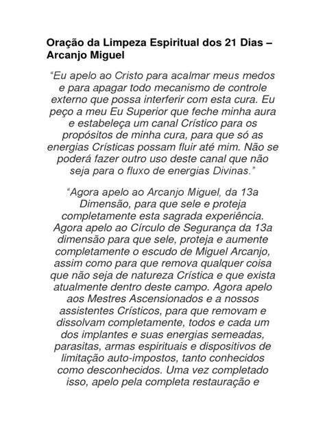 Oração De 21 Dias Milagrosa - Oração de Limpeza Espiritual 21 Dias | PDF | Jesus | Santo