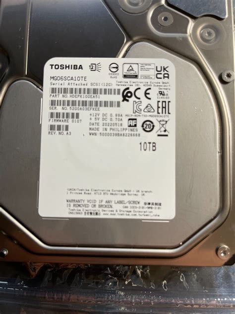 Toshiba MG06SCA10TE 10TB 7200RPM SAS 12 0 GB S 256MB Enterprise Hard