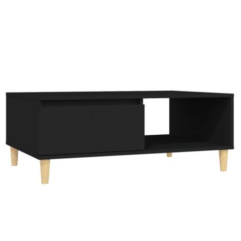 Mesa De Centro Madera Contrachapada Negro 90x60x35 Cm Vidaxl Con