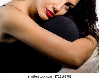 Beautiful Tall Brunette Nude On Red Stock Photo Shutterstock