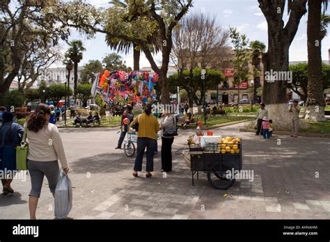 Balloon Seller In The Plaza De 25th Mayo Sucre Altiplano Bolivia