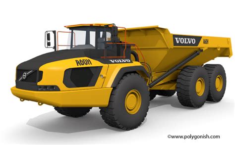 Volvo A60H Articulated Hauler 3D Model - Polygonish - 3D Model Store