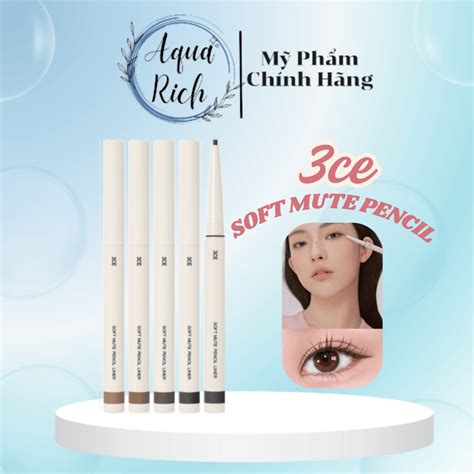 Bút Kẻ Mắt Bọng Mắt Đa Năng Dạng Sáp 3CE SOFT MUTE PENCIL LINER Milk Nude Hazel Brown Ash
