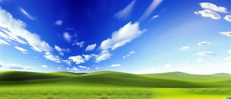 Used DALL·E 2 to extend the Windows XP bliss wallpaper.. Looks Good ...