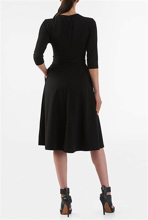 Shop Knot Front Cotton Knit Empire Dress EShakti