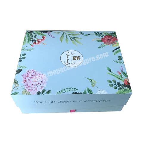 Custom Brand Lingerie Underwear Packaging Rigid Paper Magnetic Folding Garments Clothing