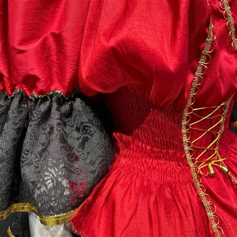 Roupa Pomba Gira Vermelha Saia Umbandista Candombl Luxo Venda Em