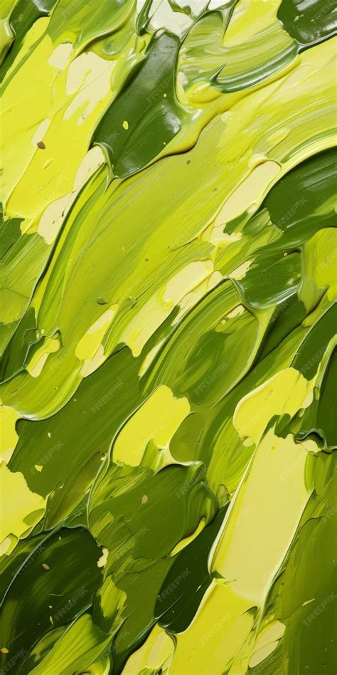 Premium Photo Vibrant Green Pigment Paint Artwork With Organic