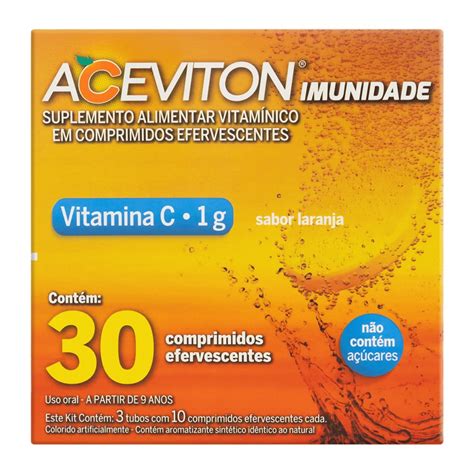 Vitamina C Aceviton Imunidade 30 Comprimidos Efervescentes Lavitan