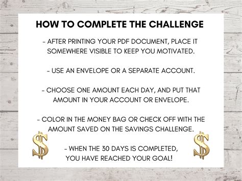 Day Challenge Printable To Save Money No Spend Money Saving