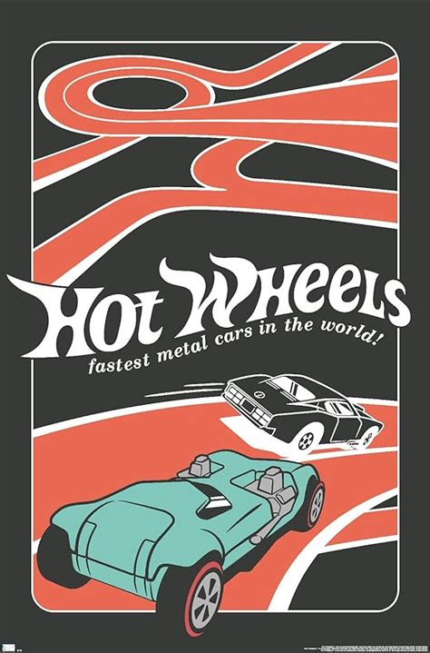 Amazon Trends International Mattel Hot Wheels Red Minimalist Wall Poster 34L X 22 4W