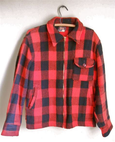 Woolrich Red Plaid Hunting Wool Jacket Vintage Men S By MDMvintage