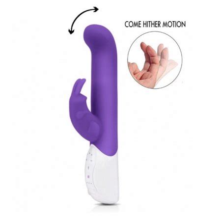 Rabbit Essentials Come Hither Rabbit Vibrator With Throbbing Shaft Purple Sex Toy HotMovies