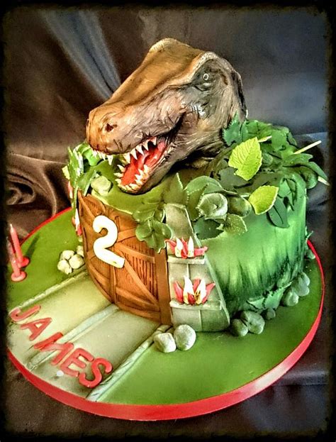 T Rex Dinosaur Jurassic World Cake By Karen Mitchell Cakesdecor