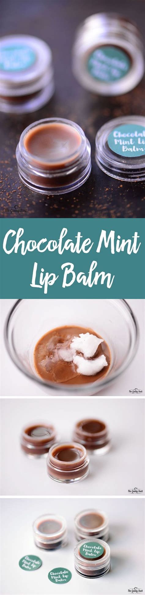 Chocolate Mint Lip Balm Is Shown In Three Different Images