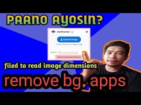 Paano Ayosin Failed To Read Image Dimensions Remove Bg Apps Youtube