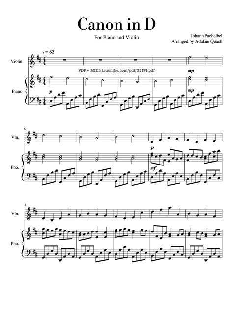 Canon De Pachelbel Piano 4
