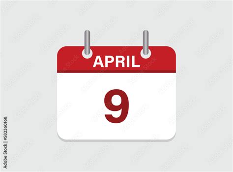 april calendar icon calendar template   days  april red