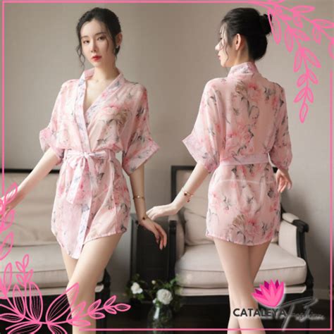 Jual Cataleya Lingerie Seksi Wanita Kimono Seksi Lingerie Jepang Sifon Erotis Shopee
