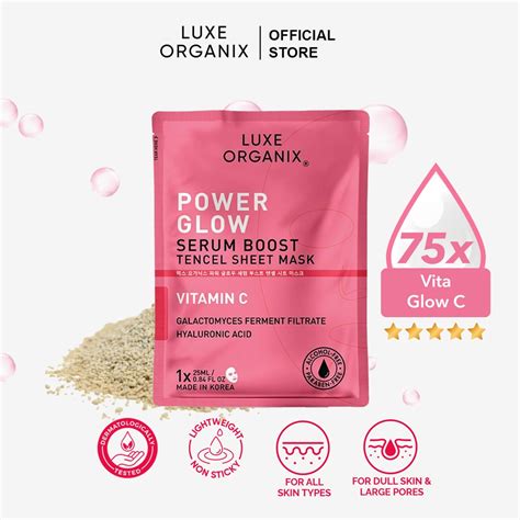 Luxe Organix Power Glow Serum Boost Sheet Mask 25ml Shopee Philippines