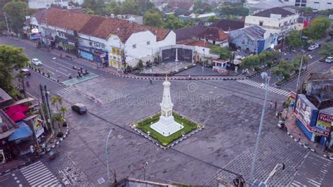 Beautiful Tugu Yogyakarta in the Interchange Road Editorial Image - Image of light, history ...