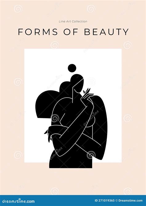 Contemporary Abstract Poster Nude Female Body Woman Silhouette Minimalist Modern Graphic