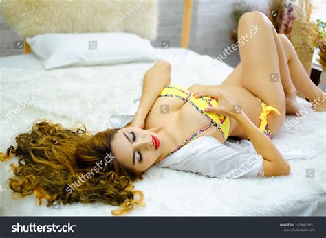 Portrait Charming Sexy Woman Yellow Lingerie Stock Photo 1028420851 Shutterstock