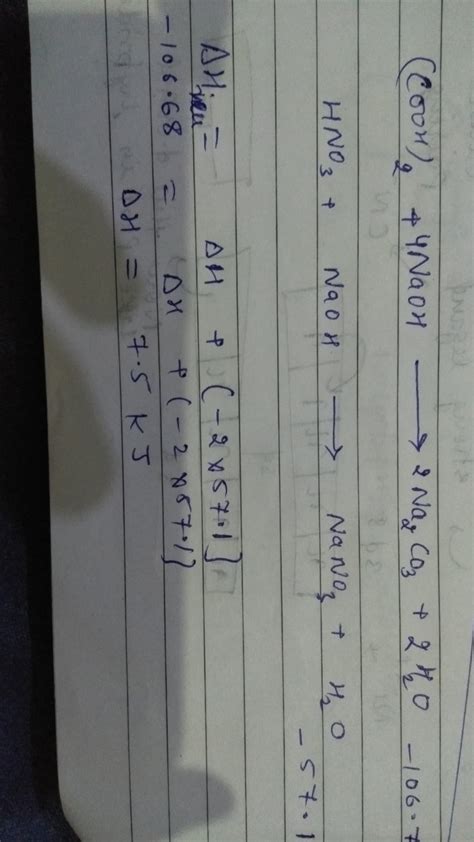 83 Enthalpy Of Neutralisation Of Oxalic Acid Using NaOH Is 106 7