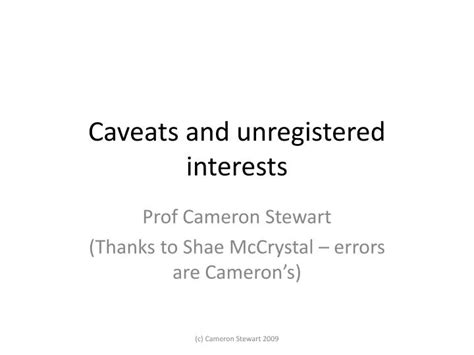 PPT Caveats And Unregistered Interests PowerPoint Presentation Free